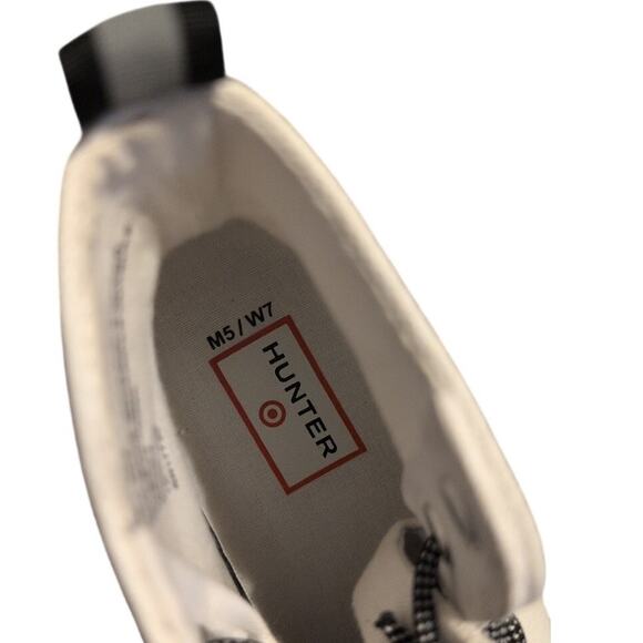 Hunter Dipped Canvas High-Top Sneakers White/Black Size M5/W7 Unisex - Picture 5 of 5